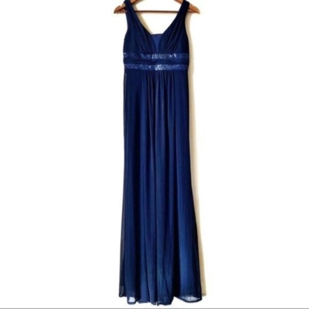 David’s Bridal Blue Bridesmaid Formal Gown women's size 4